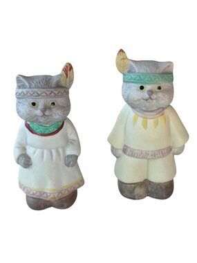R.O.C. Brand VINTAGE 1990 Cat Traditional Attire Salt & Pepper Shakers 3.85-4"H